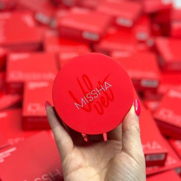 Кушон тональный матирующий MISSHA VELVET FINISH CUSHION SPF50+ PA+++, 15 г №23 - Естественный Бежевый b15-1i6 фото