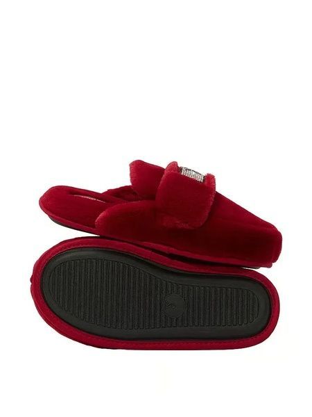 Тапочки бордові Victoria's Secret Luxe Plush Shine Patch Slide Slippers wd0-98q-qma фото