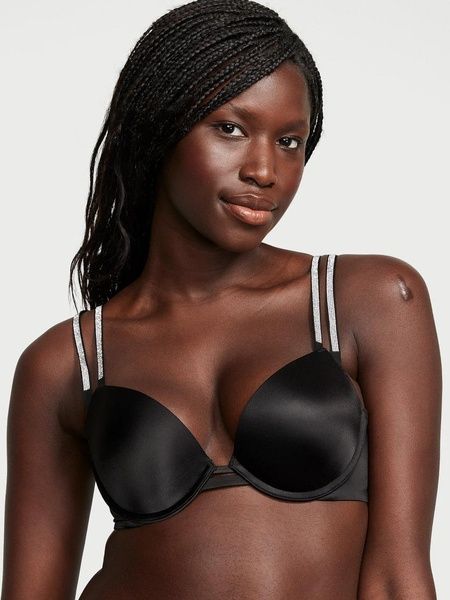 Бюстгальтер с пуш-ап Victoria's Secret Double Shine Strap Push-Up Bra черный jue-4lq-mzt фото