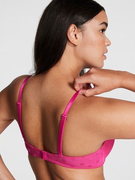 Бюстгальтер c пуш-ап в горошек розовый PINK Victoria's Secret Wear Everywhere Push-Up Bra 7er-1yb-129 фото