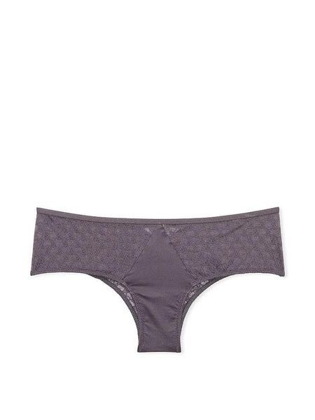 Трусики-чики женские люксовые Victoria's Secret Icon Lace Cheeky Panty серые ugu-oqd-5ac фото