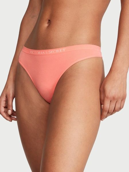 Трусики-стринги жіночі з мікрофібри Victoria's Secret Seamless Thong Panty персикові d4i-sws-o30 фото