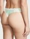 Трусики-стринги женские люксовые Victoria's Secret Lace-Trim Smooth Shimmer Thong Panty светло-зеленые vps-apb-rut фото 1
