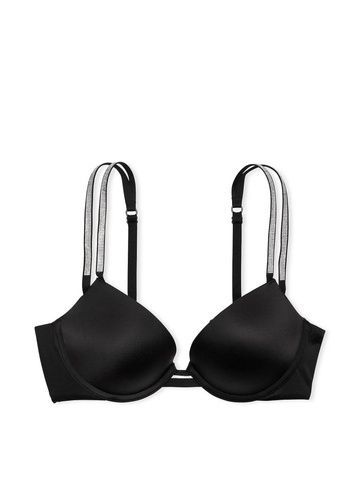 Бюстгальтер с пуш-ап Victoria's Secret Double Shine Strap Push-Up Bra черный m7g-7fk-mm2 фото