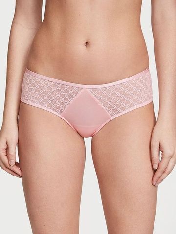 Трусики-чики женские люксовые Victoria's Secret Icon Lace Cheeky Panty пудровые jyc-zn1-kto фото