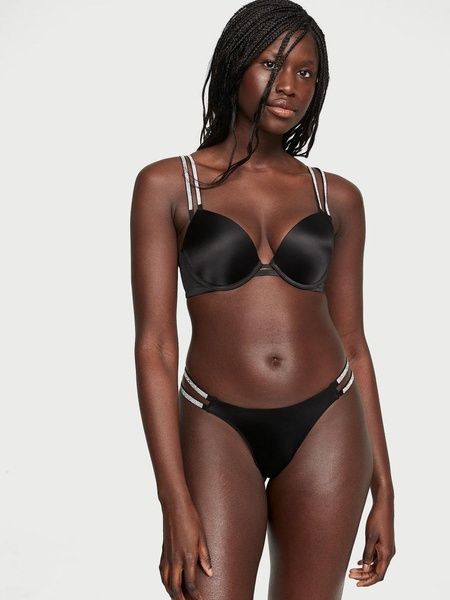 Бюстгальтер с пуш-ап Victoria's Secret Double Shine Strap Push-Up Bra черный m7g-7fk-mm2 фото