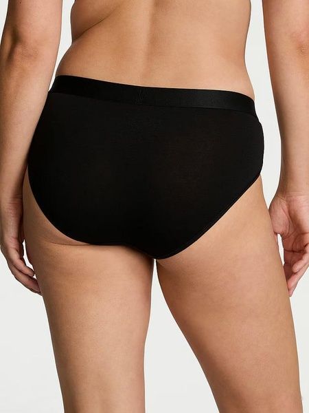 Трусики-хіпстер жіночі бавовняні VIctoria's Secret Logo Cotton Shine Patch Hiphugger Panty чорні l34-0qt-ckp фото