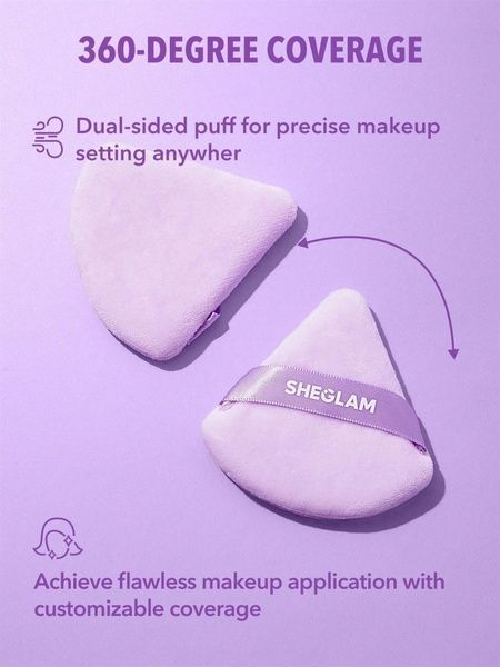 Мягкий спонж для нанесения пудры сиреневый Sheglam Insta-Ready Powder Puff (3 шт) 237-ii4 фото