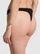Трусики-стринги женские хлопковые PINK Victoria's Secret Logo Cotton High-Leg Thong черные sdk-top-rqq фото 3