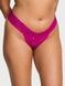 Трусики-стринги женские кружевные Victoria's Secret Lace Thong Panty фуксия  eos-ayl-hap фото 1