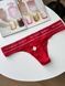 Трусики-стринги женские хлопковые Victoria's Secret Logo Cotton Thong Panty красные sj6-vxl-259 фото 3