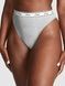 Трусики-стринги с высокой посадкой PINK Victoria's Secret Logo Cotton High-Waist Thong Panty серые nee-0ch-tmq фото 1