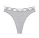 Трусики-стринги с высокой посадкой PINK Victoria's Secret Logo Cotton High-Waist Thong Panty серые nee-0ch-tmq фото 3
