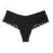 Трусики-стрінги жіночі безшовні Victoria's Secret PINK No-Show Soft Lace Thong чорні yw7-kab-6ok фото 1