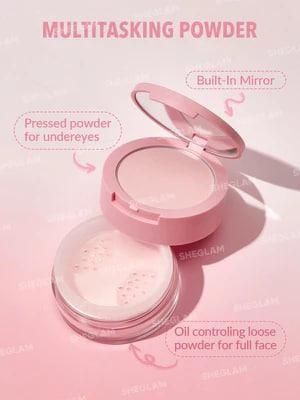 Пудра матуюча подвійна Sheglam Insta-Ready Face & Under Eye Setting Powder Duo-Bubblegum 0ca-015 фото