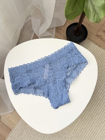 Трусики-чики женские кружевные Victoria's Secret Lace- Cheeky Panty синие  32z-3ja-6b6 фото