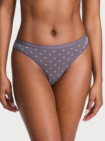 Трусики-бикини женские хлопковые Victoria's Secret Stretch Cotton Bikini Panty серые 87n-y43-z9o фото