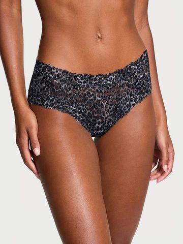 Трусики-чики женские кружевные Victoria's Secret Lace-Up Cheeky Panty серые 7g4-e75-nn7 фото