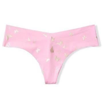 Трусики-стринги женские бесшовные PINK Victoria's Secret No-Show Thong Panty розовые xkz-463-ubt фото