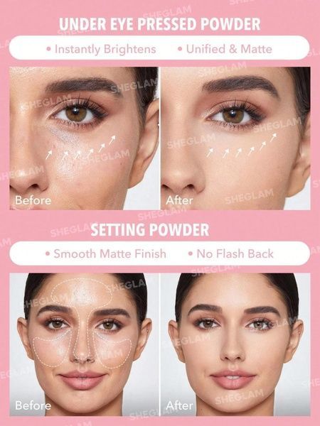 Пудра матуюча подвійна Sheglam Insta-Ready Face & Under Eye Setting Powder Duo-Bubblegum 0ca-015 фото