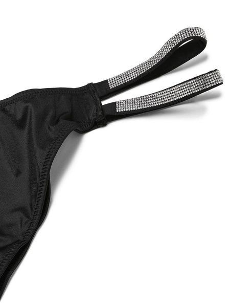 Бразилиана люксовые со стразами Victoria's Secret Double Shine Strap Smooth Brazilian Panty&nbsp;черные bi9-deq-m21 фото