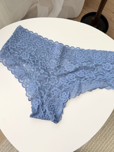 Трусики-чики женские кружевные Victoria's Secret Lace- Cheeky Panty синие  32z-3ja-6b6 фото