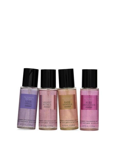 Подарочный набор классических мини-мистов с шимером (4 шт) Victoria's Secret Most Loved Shimmer Mists Gift Set 25165198 фото