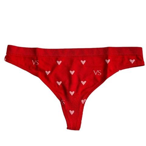 Трусики-стринги женские с микрофибры Victoria's Secret Seamless Thong Panty красные pa5-eo5-783 фото
