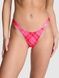 Трусики-стрінги жіночі бавовняні PINK Victoria's Secret Logo Cotton Shine Micro Thong Panty рожеві 9o8-8wl-nlx фото 1