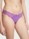 Трусики-стринги женские люксовые с кружевом Victoria's Secret Lace-Trim Thong Panty фиолетовые 21o-biy-lei фото 1