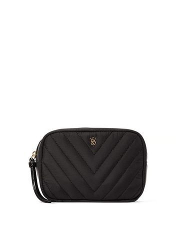 Косметичка мини черная Victoria's Secret Shine Logo Travel Makeup Bag 27107851 фото