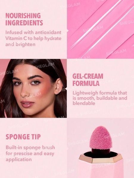 Рідкі рум'яна Sheglam Color Bloom Liquid Blush-On Point 7ab-016 фото