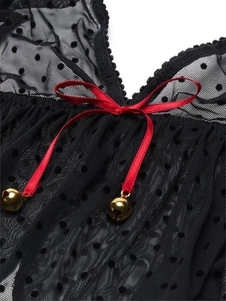 Піжама шорти + топ чорна Victoria's Secret Jingle Bells Mesh Cami Set sn7-mal-1y3 фото