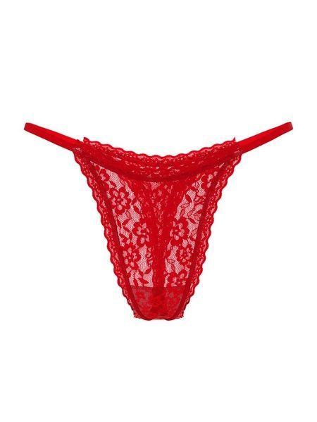 Трусики-стринги женские кружевные Victoria's Secret&nbsp;Lace String Thong Panty красные tex-0ai-4db фото