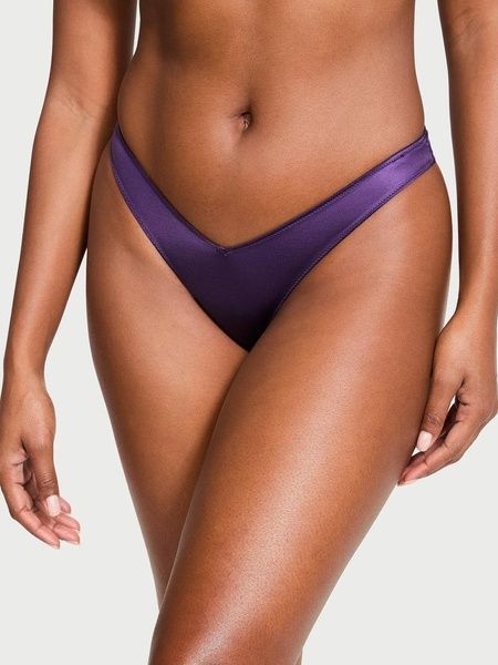 Трусики-стрінги жіночі люксові Victoria's Secret Strappy Back High-Leg Thong Panty фіолетові njn-7p3-la1 фото