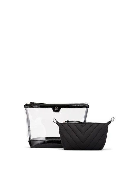 Косметичка черная 2 в 1 Victoria's Secret 2-Piece Makeup Bag b63-2i5 фото