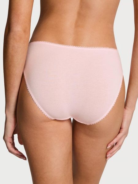 Трусики-бикини женские хлопковые Victoria's Secret Stretch Cotton Sparkle Bikini Panty пудровые 20o-3ki-y3f фото