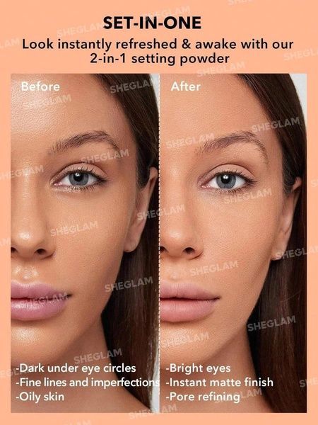 Пудра матирующая двойная Sheglam Insta-ready Face & Under Eye Setting Powder Duo-Translucent 2c3-5i5 фото