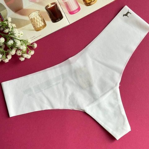 Трусики-стринги женские бесшовные Victoria's Secret No-Show Thong Panty белые 5ok-dm6-rba фото