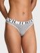 Трусики-стринги женские хлопковые с логотипом Victoria's Secret Exploded Logo Cotton Thong серые XL c54-cvk-oup фото 1