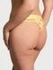 Трусики-стринги женские хлопковые з логотипом Victoria's Secret Logo Cotton Thong Panty желтые ek4-1tl-h85 фото 2