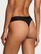Трусики-стрінги жіночі бавовняні з лого Victoria's Secret Logo Cotton Shine Patch Thong Panty чорні ka9-80y-og3 фото 3