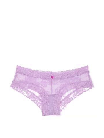 Трусики-чики женские кружевные Victoria's Secret Lace Heart Blooms Cheeky Panty сиреневые jz8-i5h-v4q фото