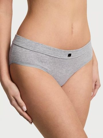 Трусики-хипстер женские Victoria's Secret Logo Cotton Hiphugger Panty серые bc6-2qh-anb фото