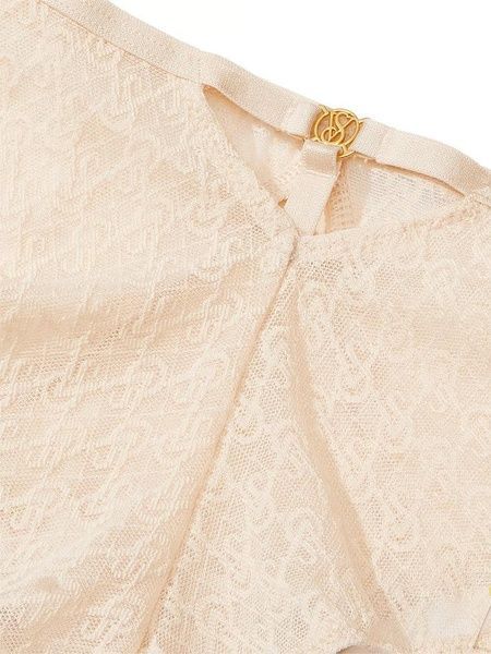 Трусики-чики женские люксовые Victoria's Secret Icon Lace Cheeky Panty светло-бежевые 9iq-qh4-zyq фото
