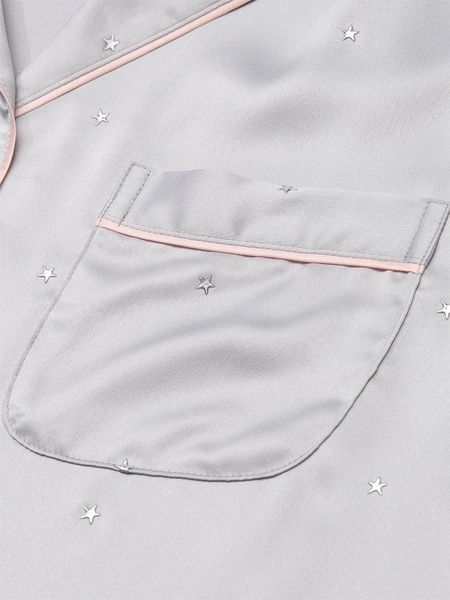 Піжама із зірками блакитна (штани+сорочка) Victoria's Secret Glazed Satin Dew Drop Long Pajama Set 6ub-ukh-tf4 фото