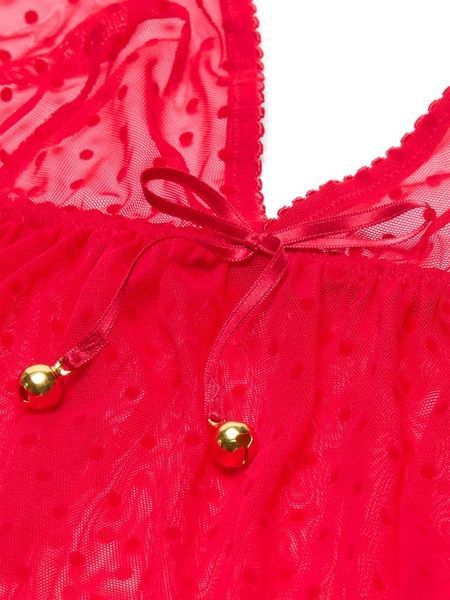 Пижама шорты + топ красная Victoria's Secret Jingle Bells Mesh Cami Set 2wy-4cg-b0t фото