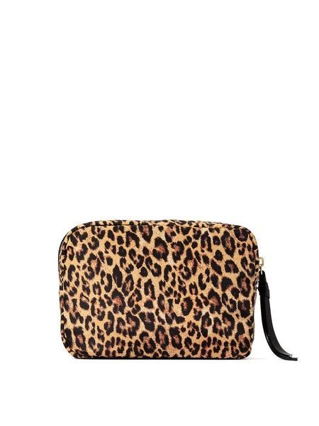 Косметичка мини леопардовая&nbsp;Victoria's Secret Shine Logo Travel Makeup Bag 27107848 фото
