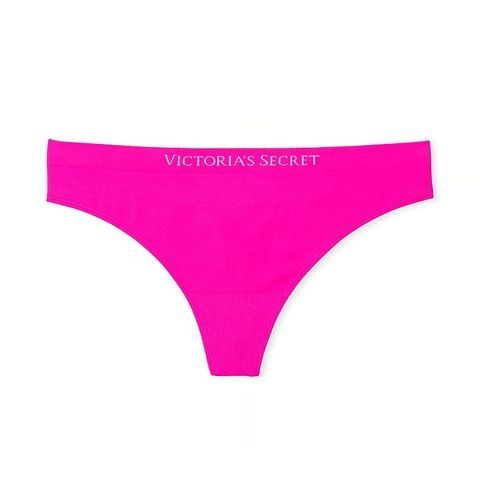 Трусики-стринги женские с микрофибры Victoria's Secret Seamless Thong Panty розовый неон 0iz-ufv-66f фото