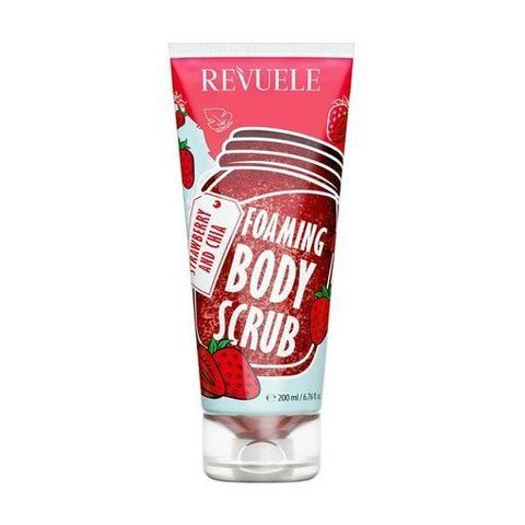Скраб для тела пенный Revuele Foaming Body Scrub Strawberry and Chia Клубника и чиа, 200 мл 3a7-829 фото